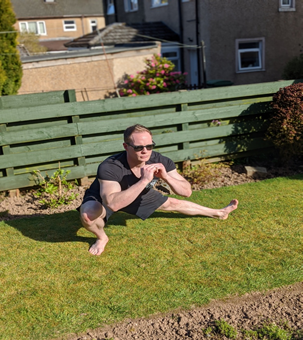 Grant stretching in the garden